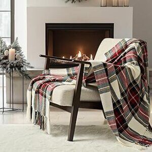 NIB! Stewart Plaid Throw Blanket 50x60 Holiday Christmas